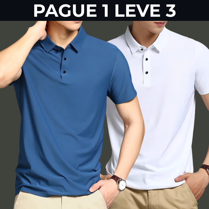 Pague 1 Leve 3 | Camisa Polo Tech - Tecido anti odor + Relogio de Brinde
