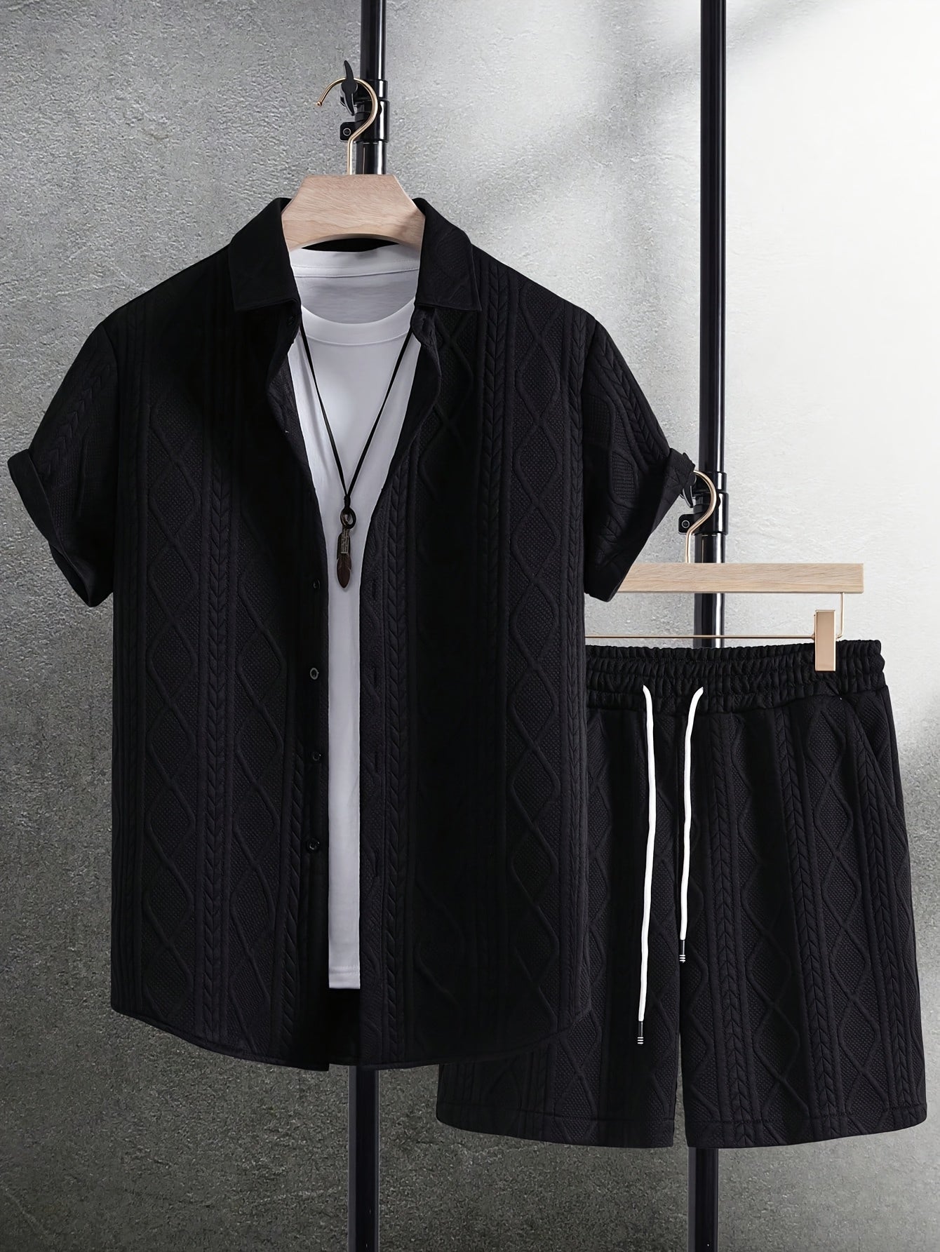 Set Sportivo Casual da Uomo Transfrontaliero con Maglia e Pantaloncini