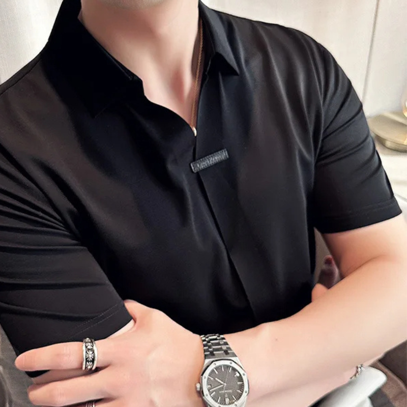 Camisa Estilo Social Masterline Essential + Relógio de Brinde