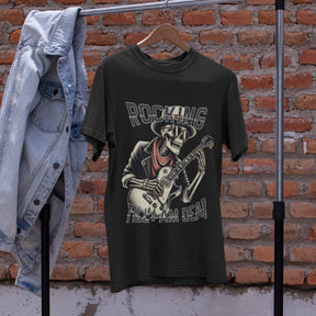 Camiseta Masculina GuGi Rocking Esqueleto Rockeiro Caveira Tocando Guitarra