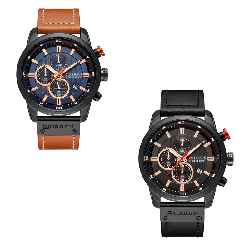 Pague 1 Leve 2 | Relógio Curren Magnatta Masculino de Couro
