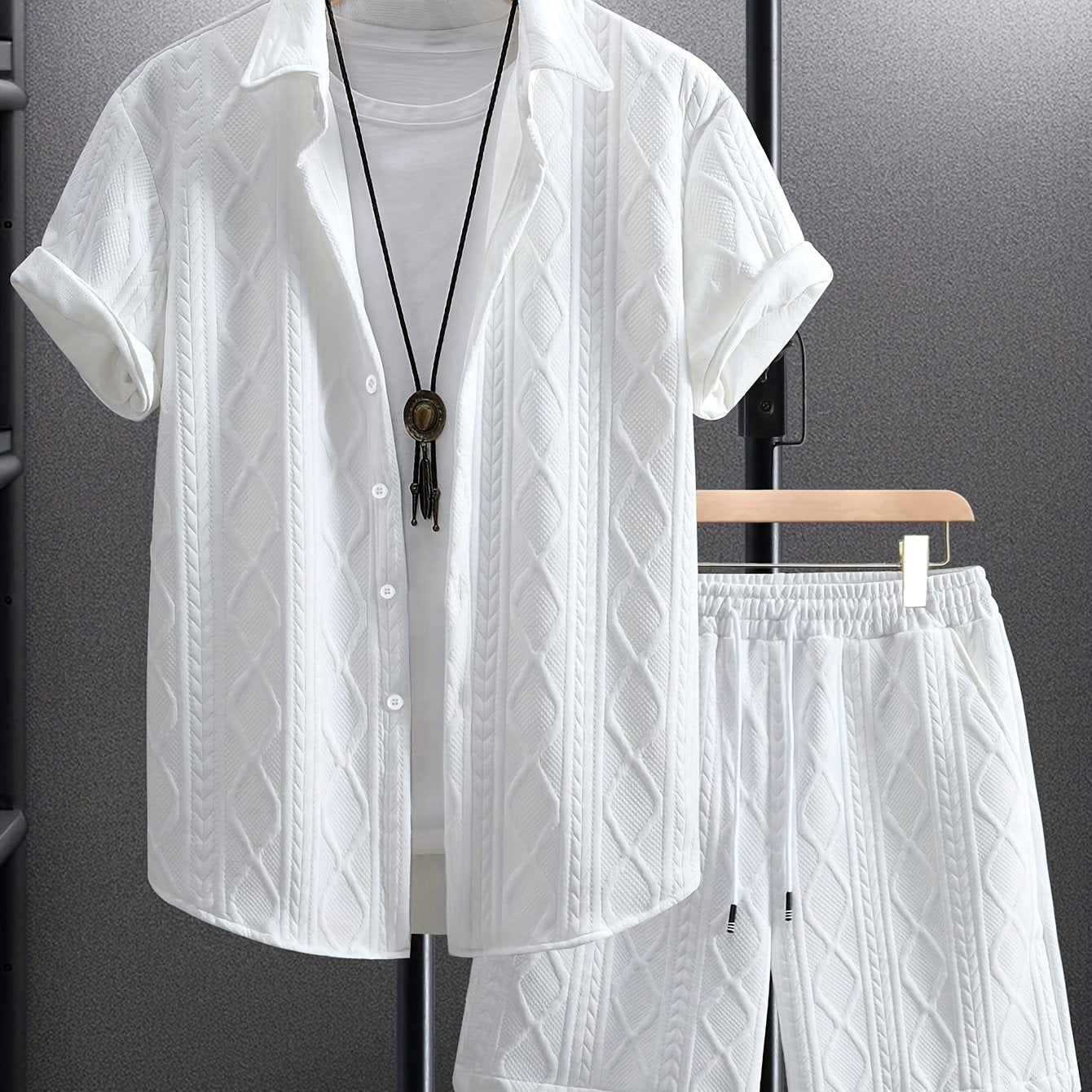 Set Sportivo Casual da Uomo Transfrontaliero con Maglia e Pantaloncini