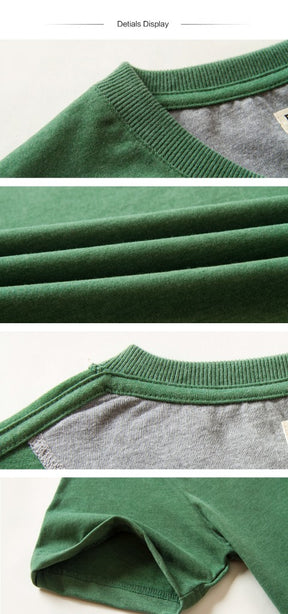 Camiseta masculina de algodão cor sólida t camisa masculina causal o-pescoço