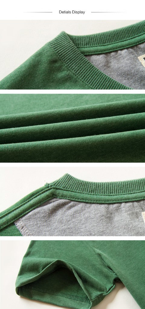 Camiseta masculina de algodão cor sólida t camisa masculina causal o-pescoço