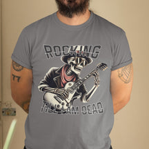 Camiseta Masculina GuGi Rocking Esqueleto Rockeiro Caveira Tocando Guitarra