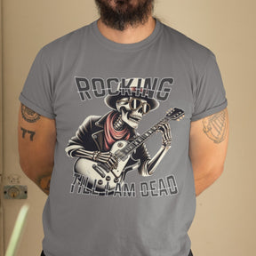 Camiseta Masculina GuGi Rocking Esqueleto Rockeiro Caveira Tocando Guitarra