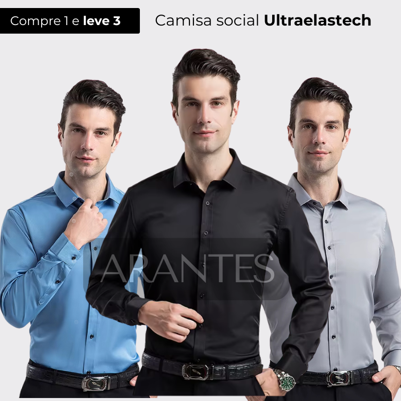 PAGUE 1 LEVE 3 | Camisa Social Ultra Elastech Anti amassados