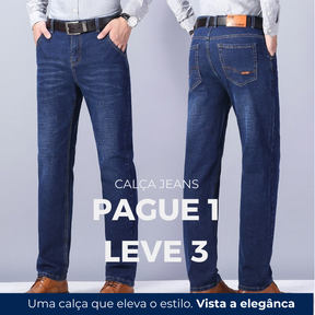 Pague 2 Leve 3 | Calça Jeans® Texas + Brinde Cinto Masculino