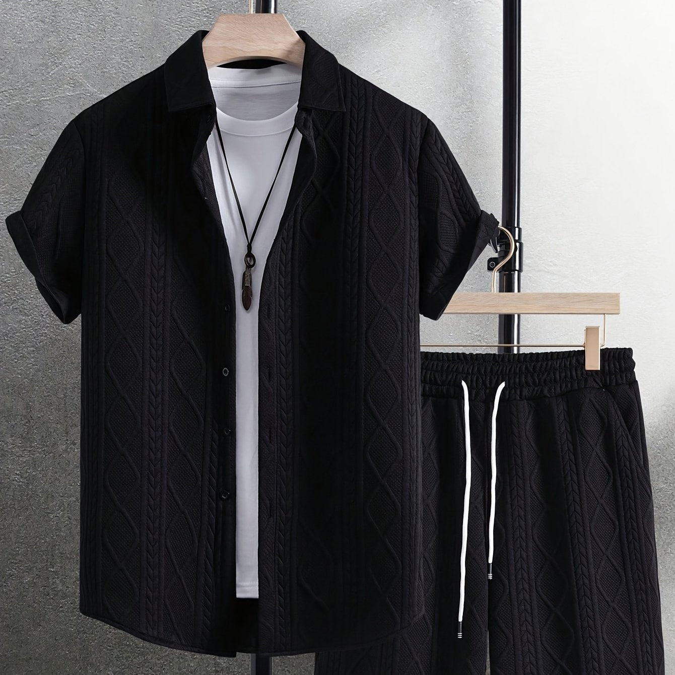 Set Sportivo Casual da Uomo Transfrontaliero con Maglia e Pantaloncini