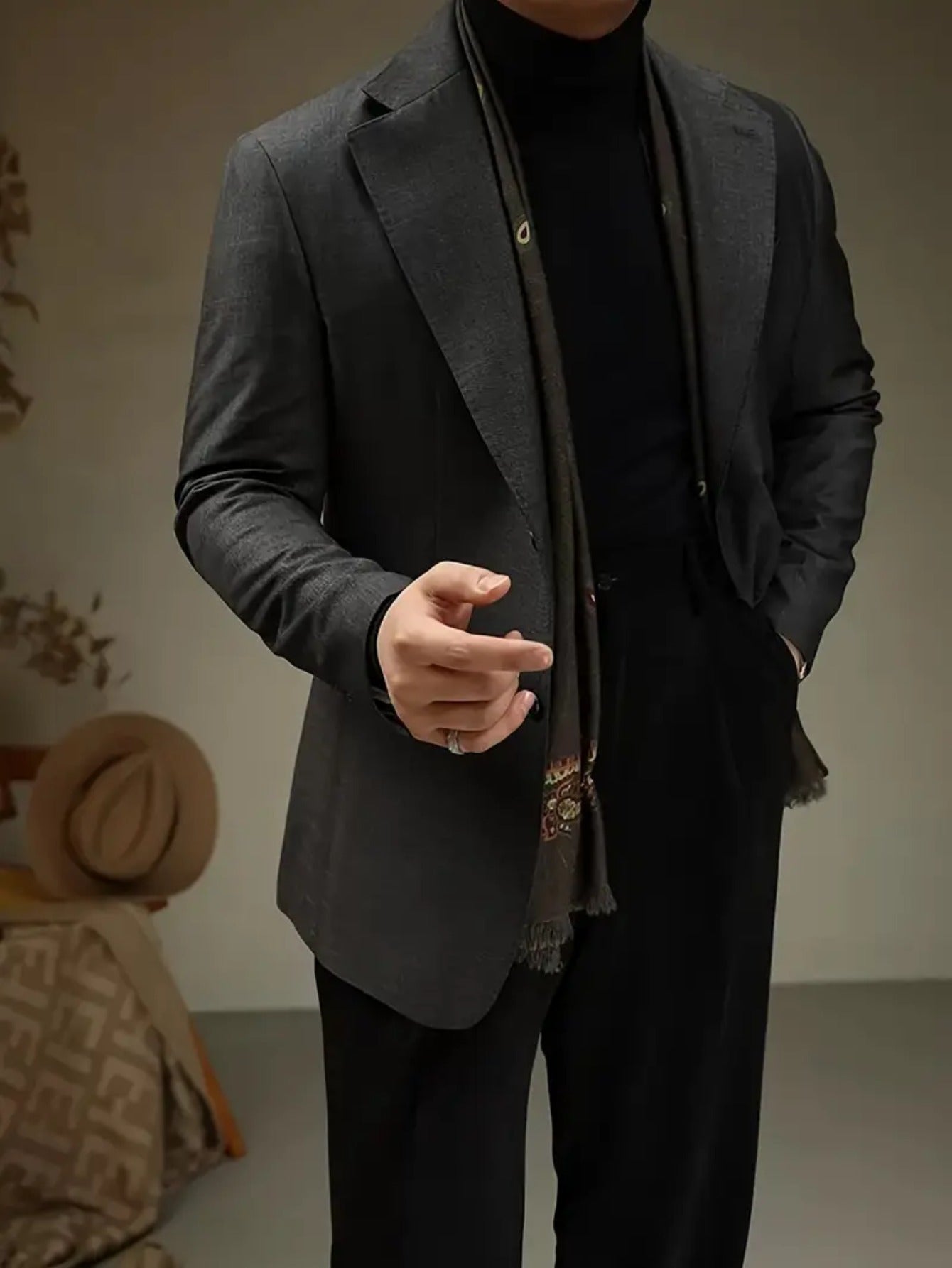 3 maglioni Pescara da uomo a collo alto - Maglioni invernali morbidi e caldi, top minimalisti