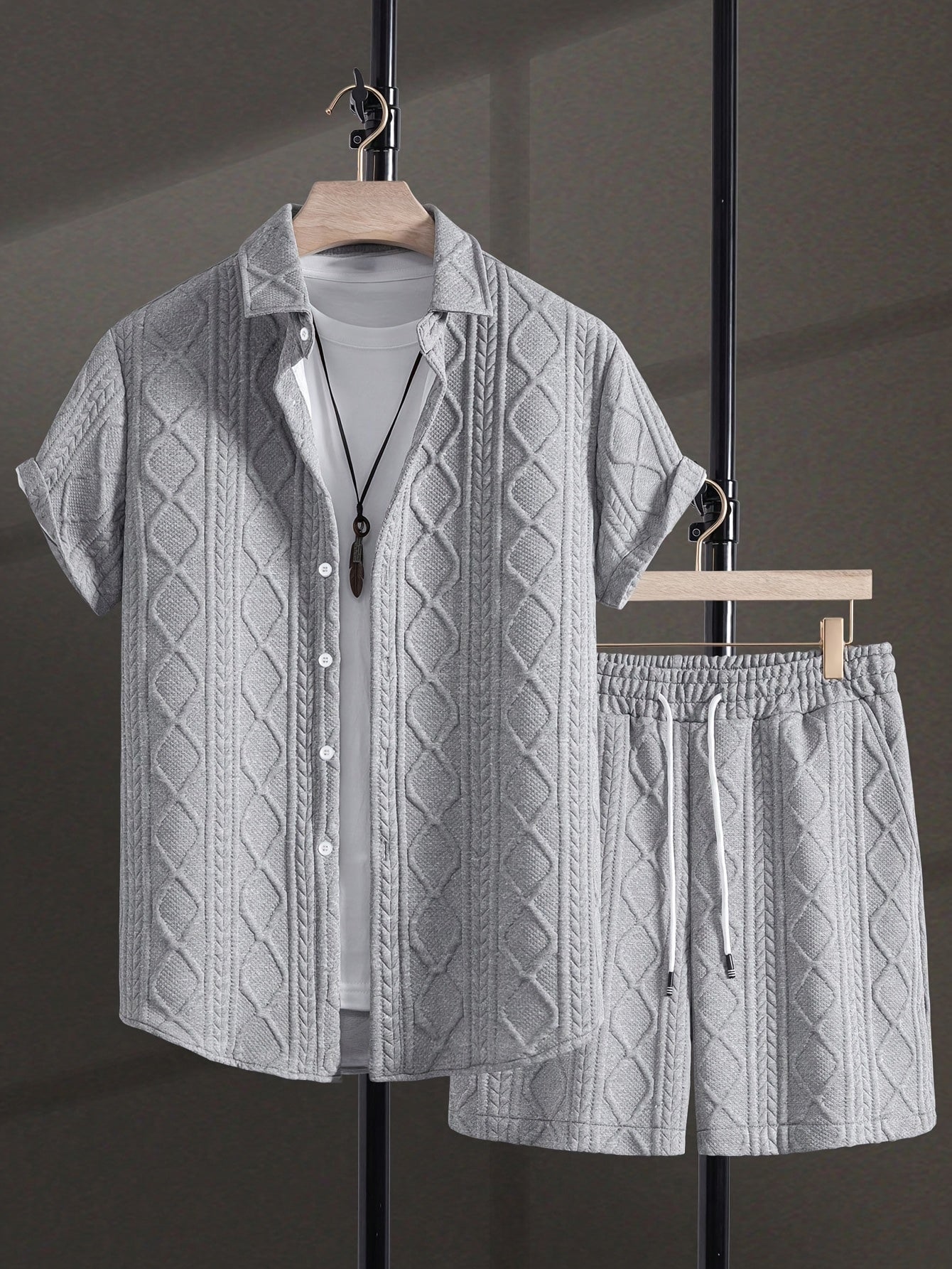 Set Sportivo Casual da Uomo Transfrontaliero con Maglia e Pantaloncini