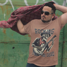 Camiseta Masculina GuGi Rocking Esqueleto Rockeiro Caveira Tocando Guitarra