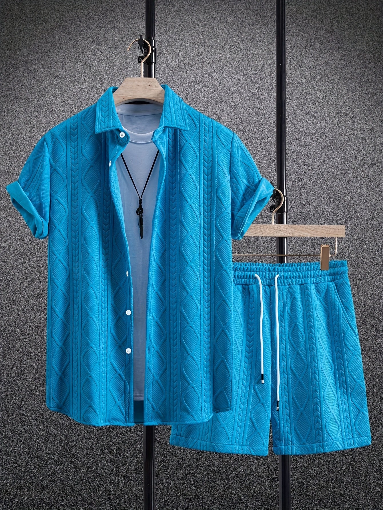 Set Sportivo Casual da Uomo Transfrontaliero con Maglia e Pantaloncini