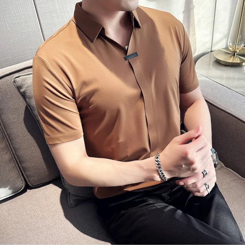 Camisa Estilo Social Masterline Essential + Relógio de Brinde