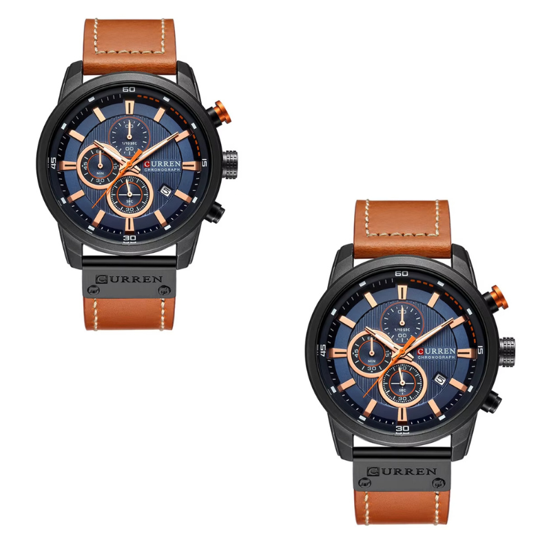 Pague 1 Leve 2 | Relógio Curren Magnatta Masculino de Couro